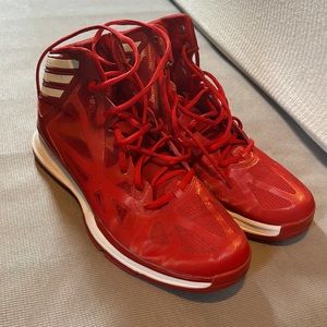 Never worn adidas red basketball sneakers